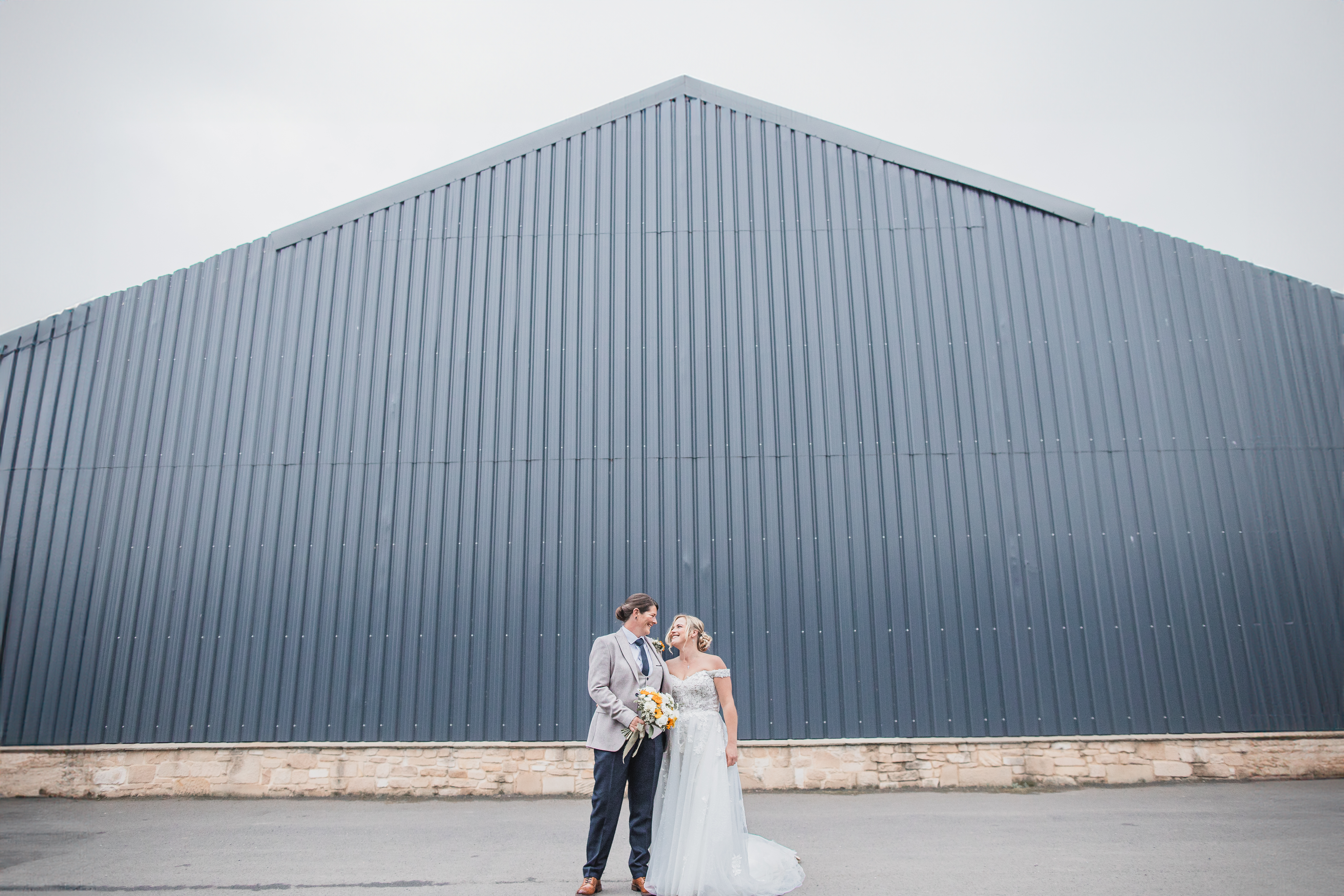 Sarah and Kerry countryside wedding celebration with hygge cabins