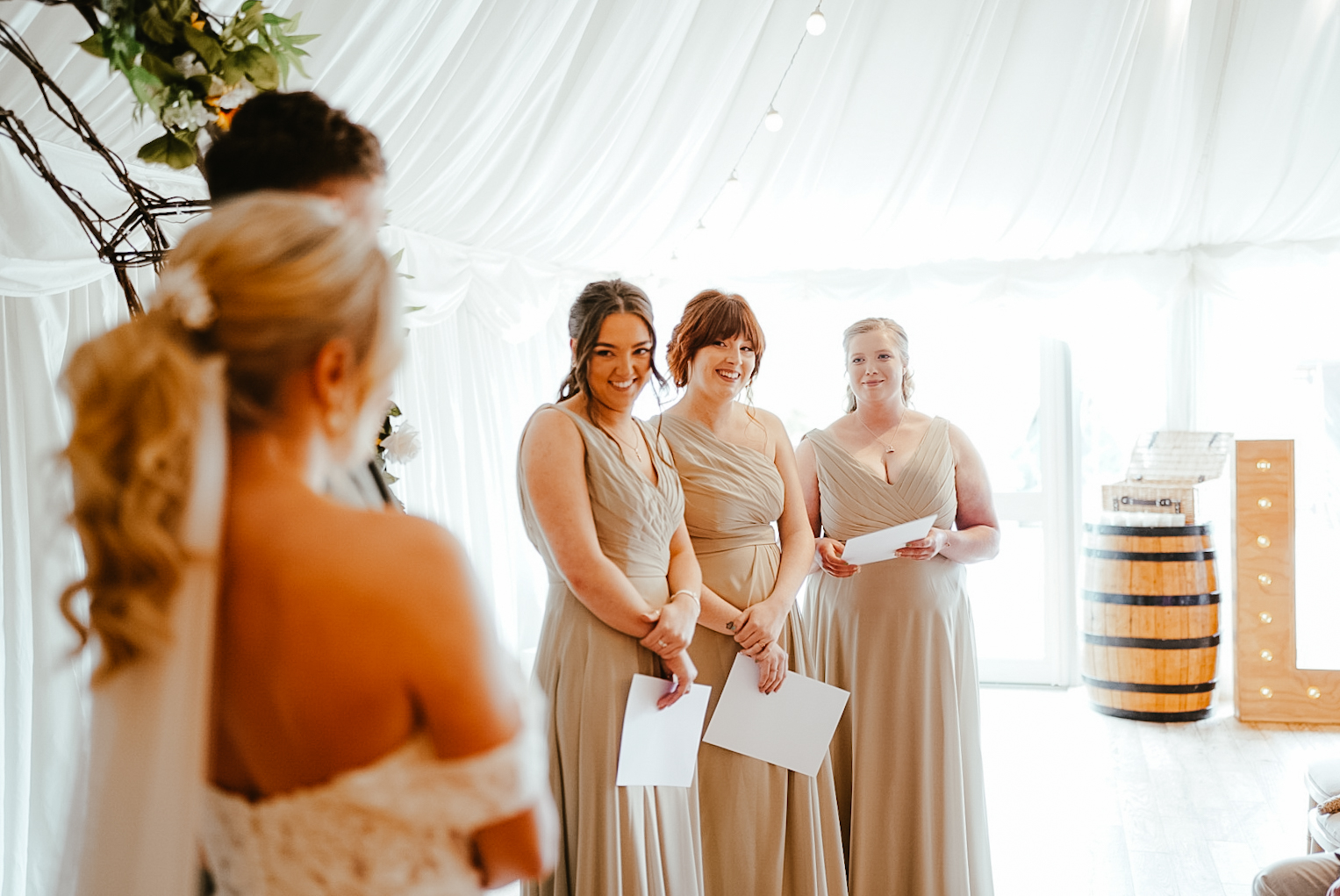 Sophie and Samuel rustic wedding venue decoration and setup