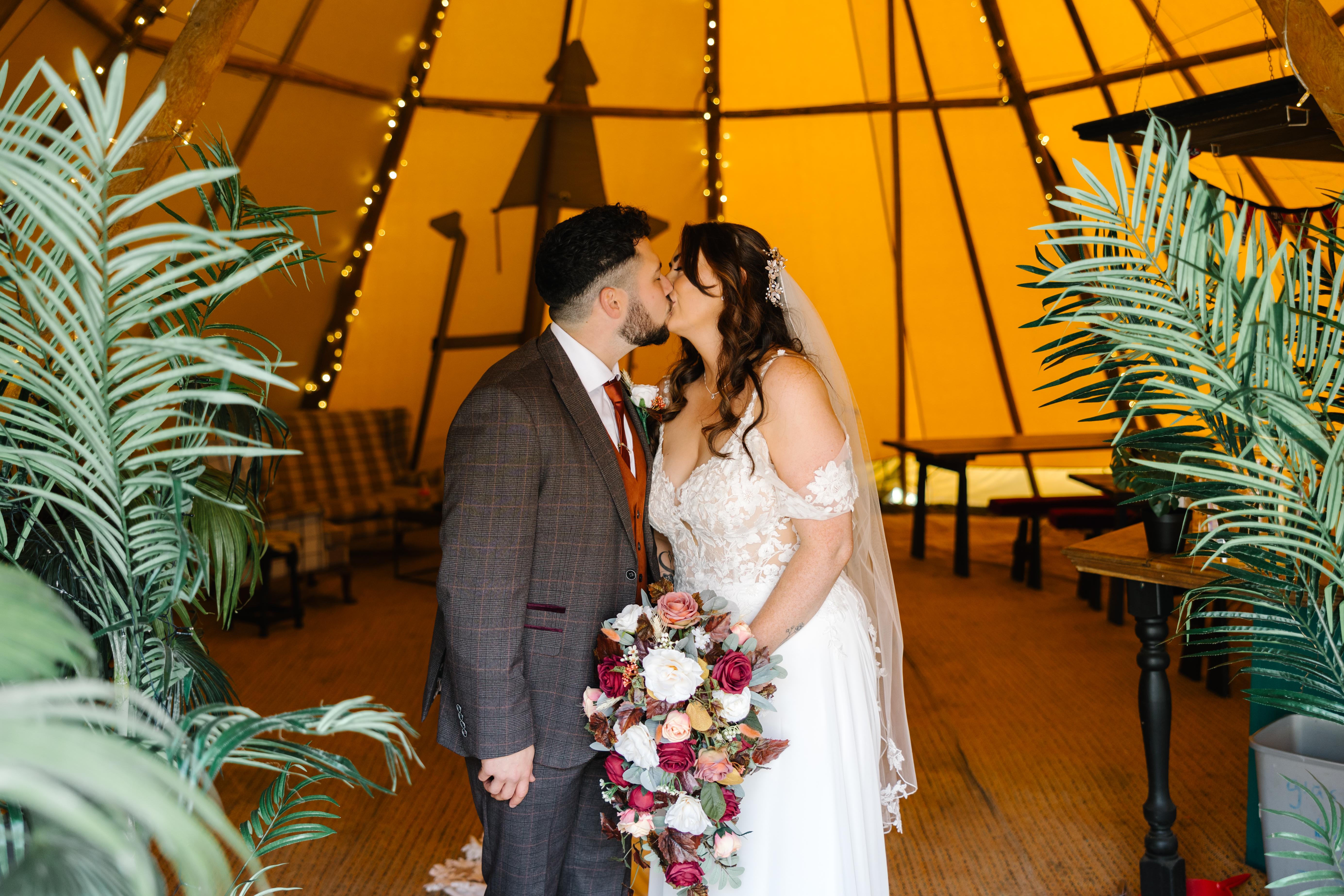 Stuart and Kathryn church and reception celebration at countryside venue